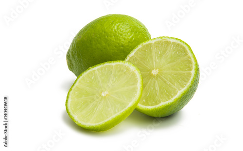 fresh green limes isolated