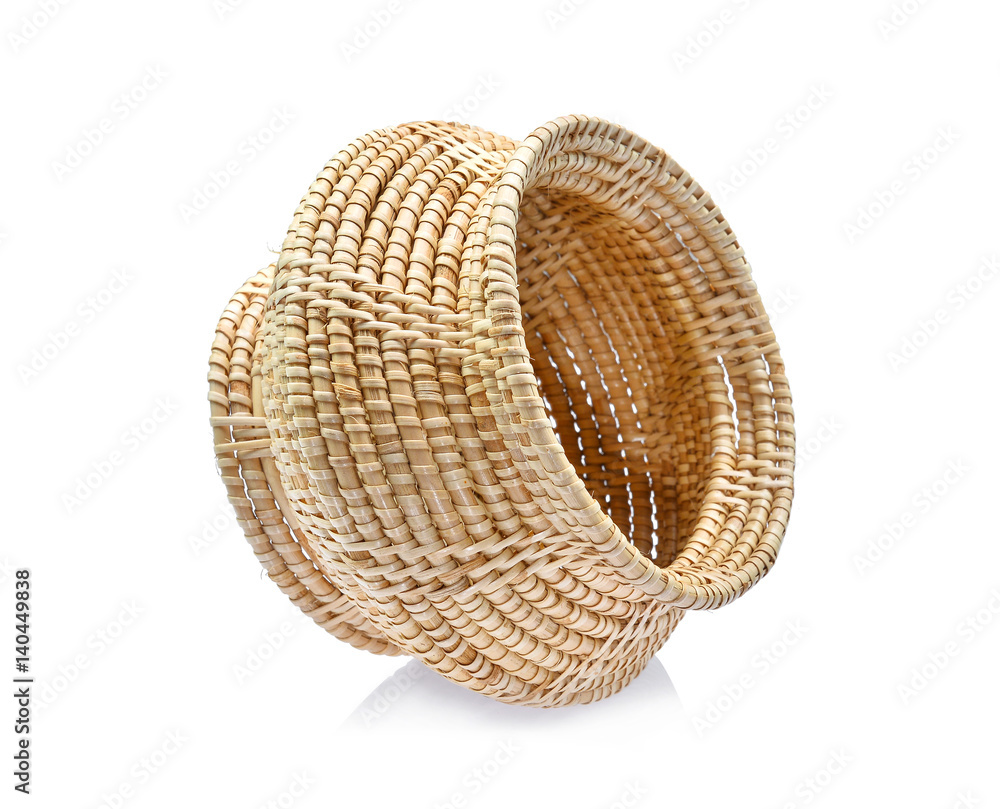 Fototapeta premium wooden basket isolated on white background
