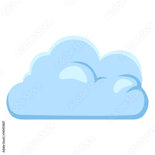 Vector Single Blue Cloud Icon