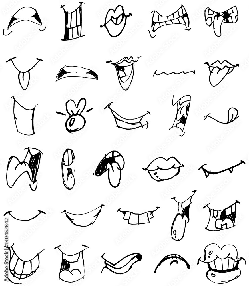 Fototapeta premium Doodle mouths
