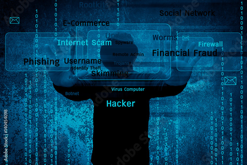 Computer hacker or Cyber attack concept background  photo