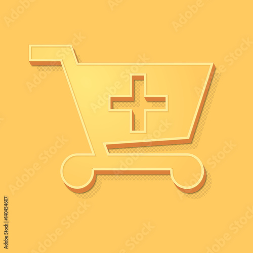 ikona vintage 3D z obrysem i cieniem