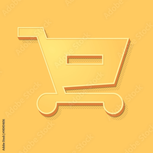 ikona vintage 3D z obrysem i cieniem