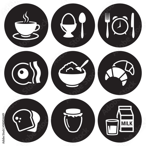 Breakfest icons set