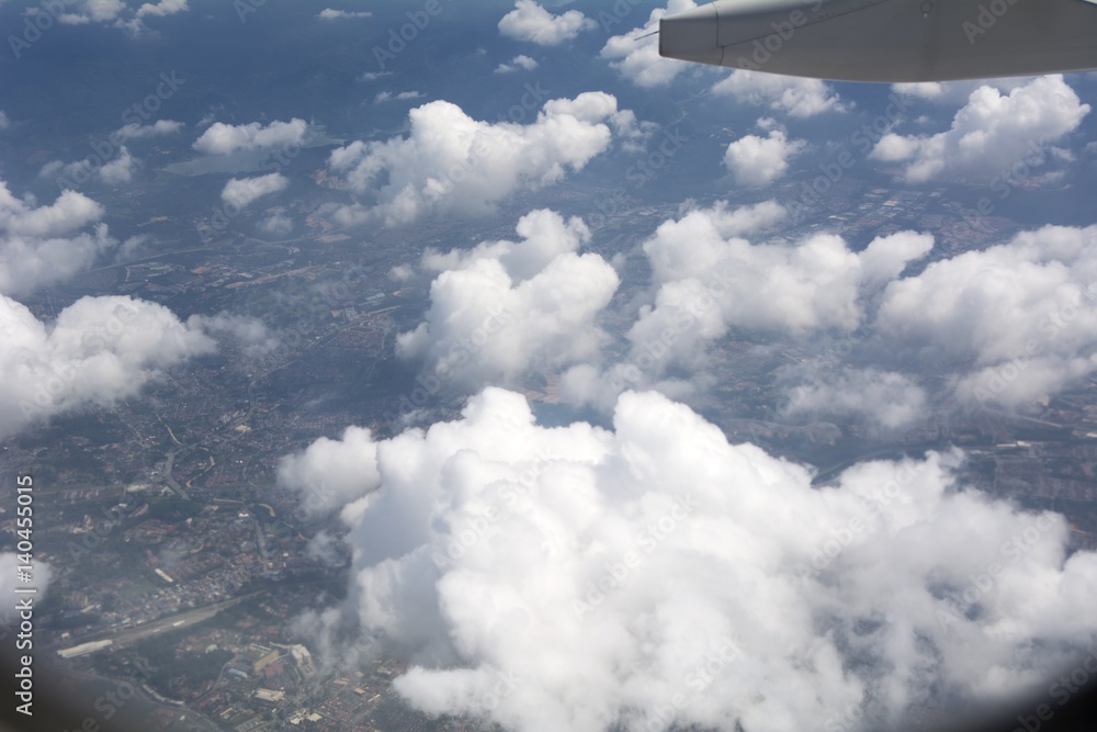 Fototapeta premium Sunset Cloud view from Airplane