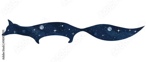 Vector flat Fox illustration animal background.