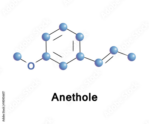 Anethole, anise camphor, is an organic compound that is widely used as a flavoring substance. It is a derivative of phenylpropene, occurs widely in nature, in essential oils