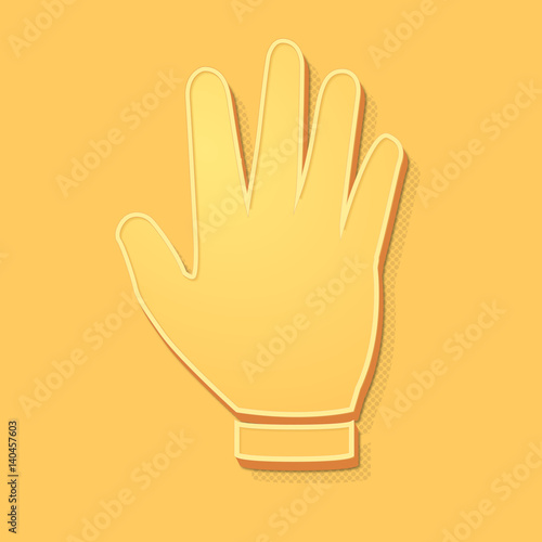 ikona vintage 3D z obrysem i cieniem