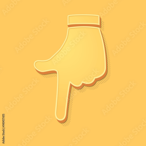 ikona vintage 3D z obrysem i cieniem