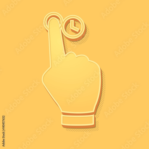 ikona vintage 3D z obrysem i cieniem