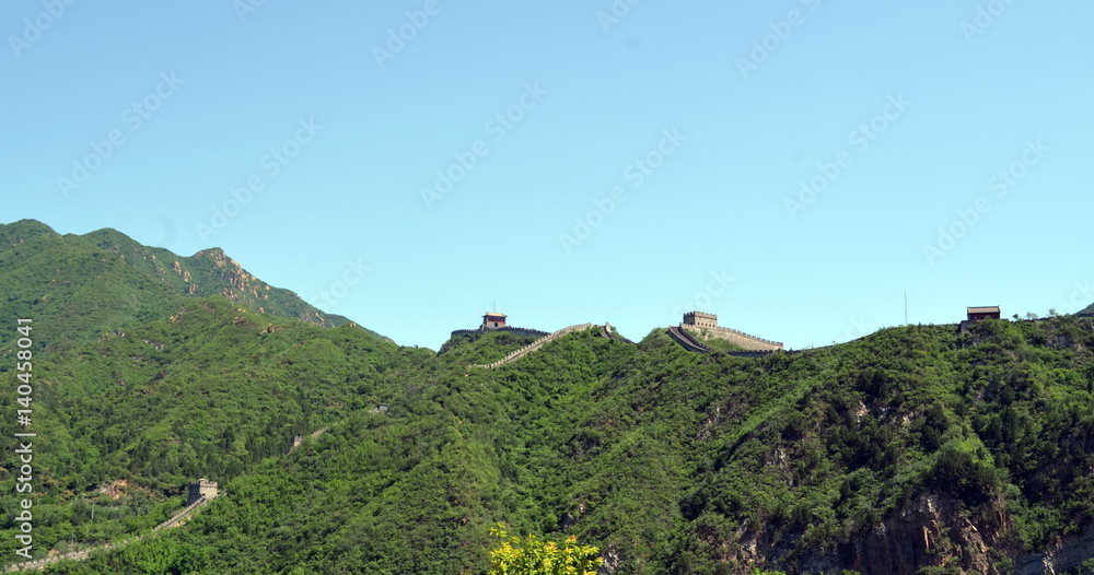 Obraz premium The Great Wall of China and mountains