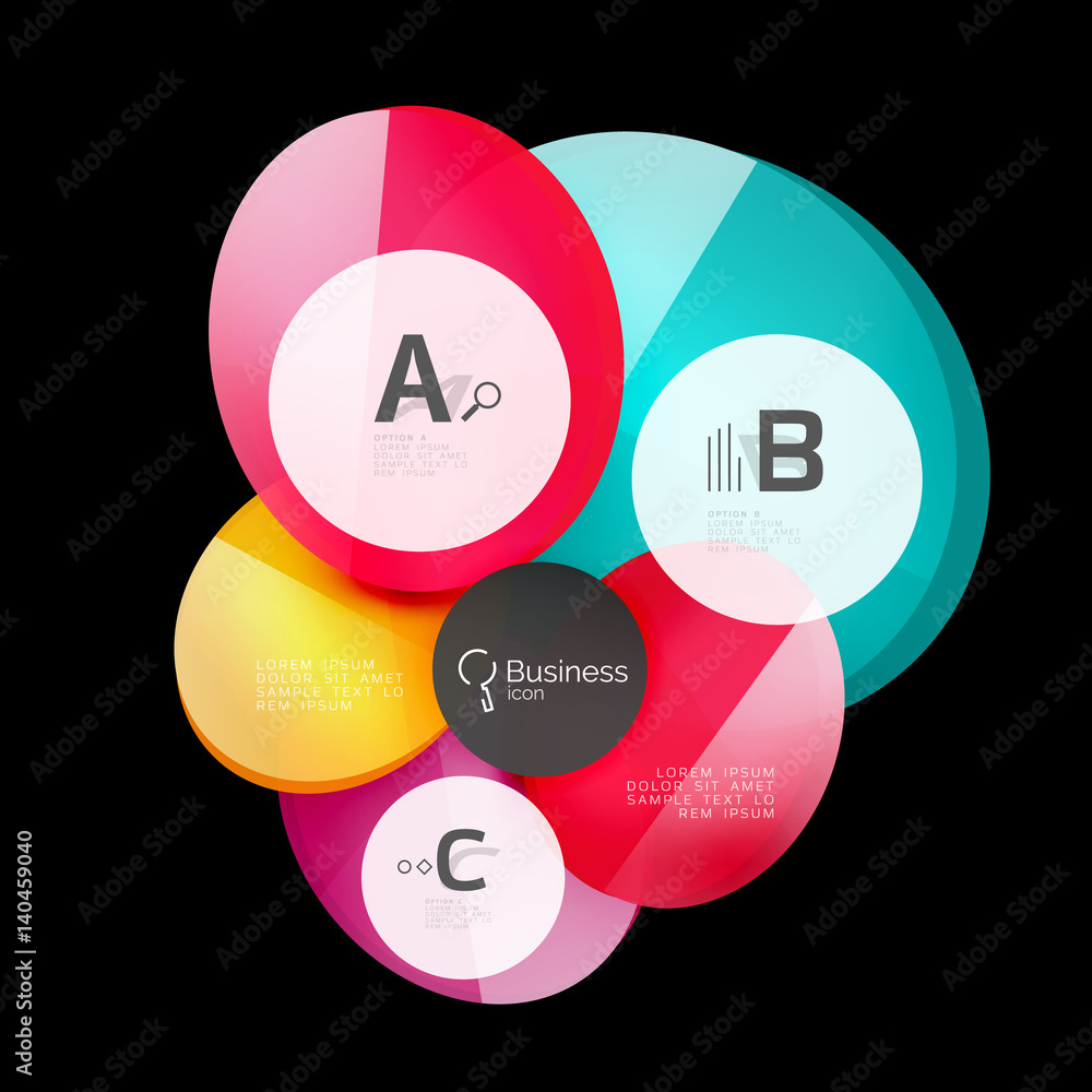 Vector glossy glass circles speech bubble on black Vector glossy glass circles speech bubble on black