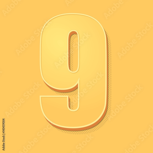 ikona vintage 3D z obrysem i cieniem