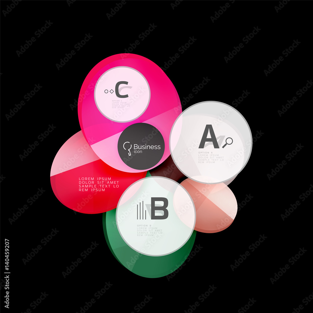 Glossy glass circle banner design template Glossy glass circle banner design template