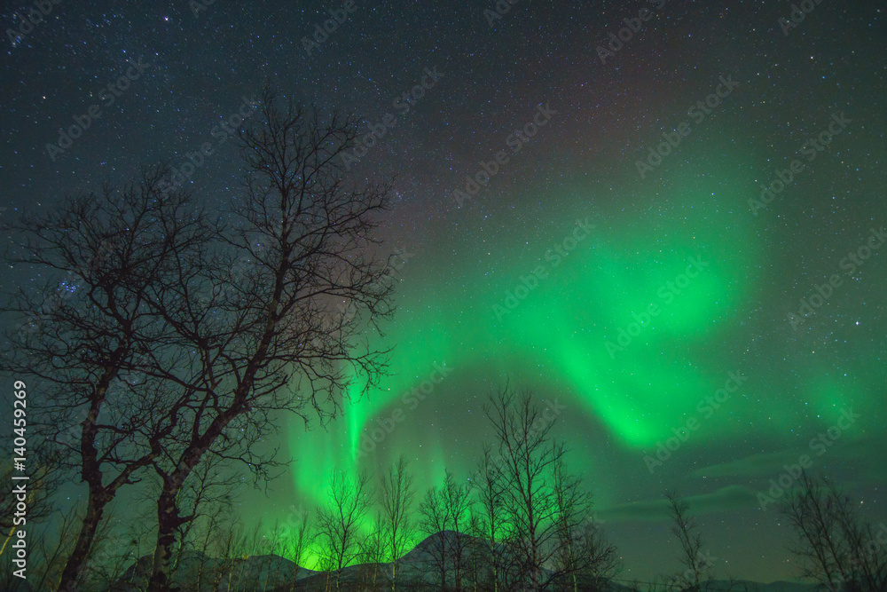 Aurora Borealis or Northen lights phenomenon.