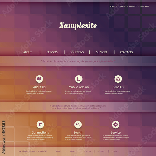 Website Template with Colorful Pattern Background - Modern Abstract Web Site Creative Design Template for Your Business or Blog 