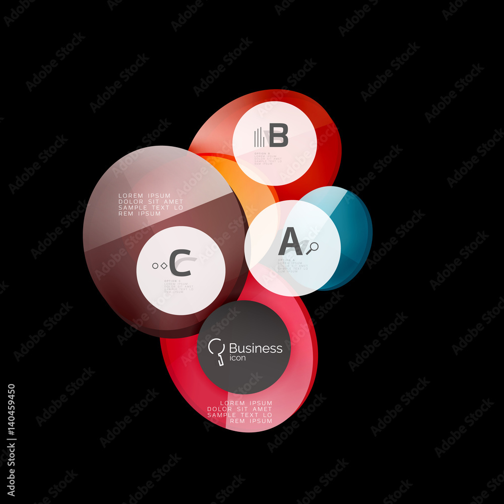 Glossy glass circle banner design template Glossy glass circle banner design template