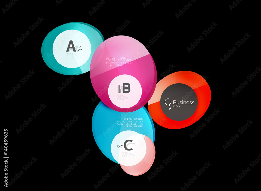 Glossy glass circle banner design template Glossy glass circle banner design template