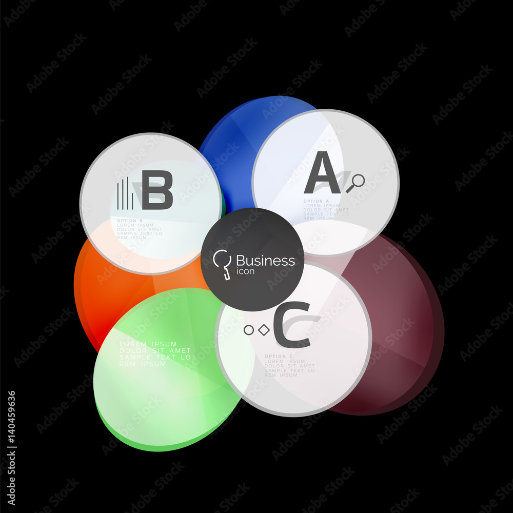 Glossy glass circle banner design template Glossy glass circle banner design template