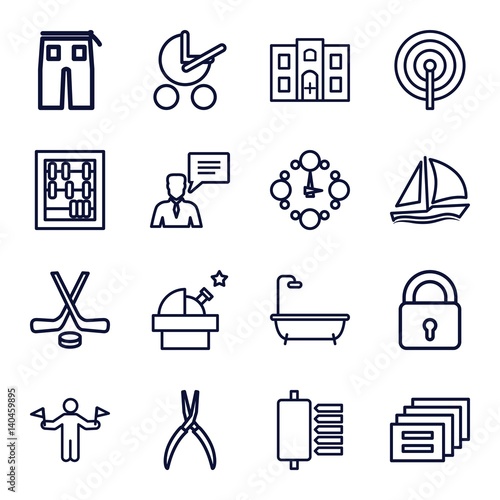 Set of 16 element outline icons