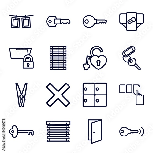 Set of 16 close outline icons