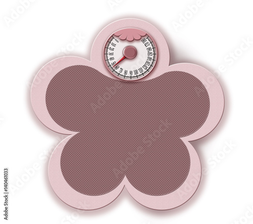 3D illustration isolated pink scale in the shape of a flower