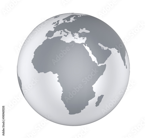 Earth Globe Africa View Isolated