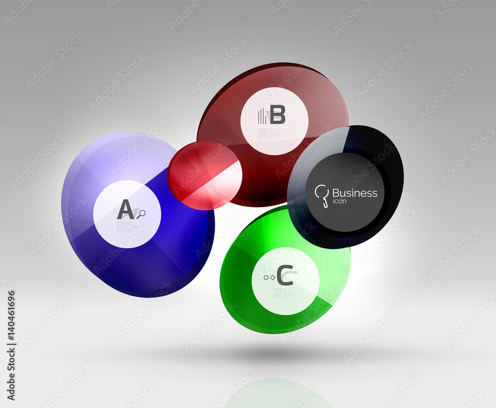 Glass circle infographics Glass circle infographics