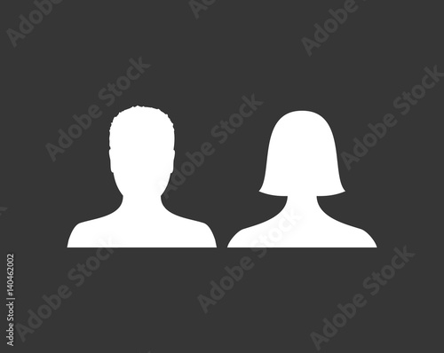 Default male and female avatar profile picture icon. Man and woman photo placeholder.