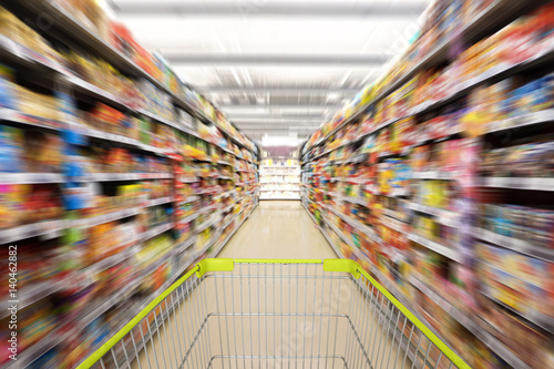 shopping cart in grocery