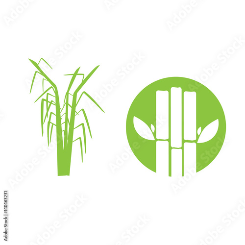 Sugar cane flat icons set illustration vector