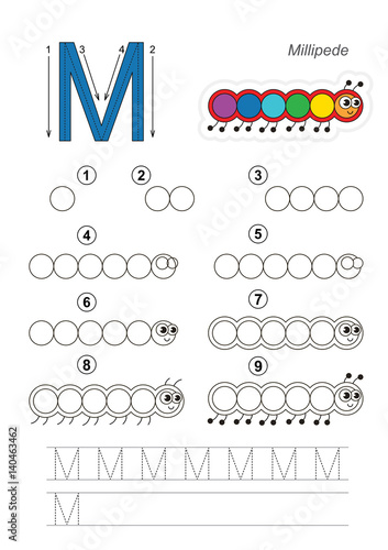 Drawing tutorial for letter.