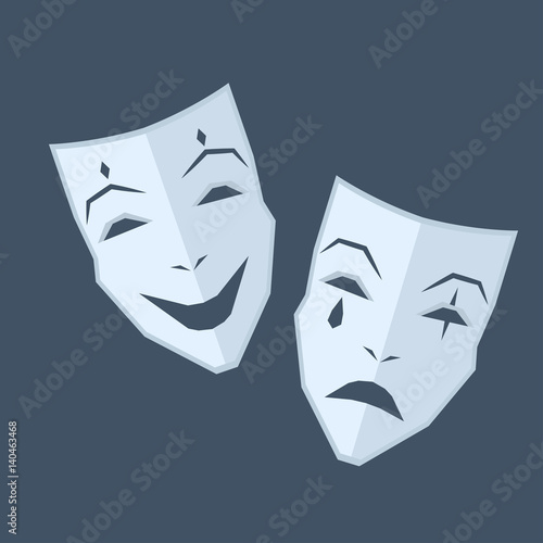 Mardi Gras. Two Masks with Different Emotions