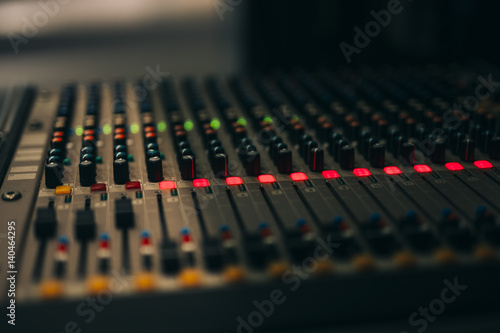 Foto Close up of a soundboard