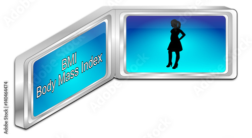 Body Mass Index Button - 3D illustration