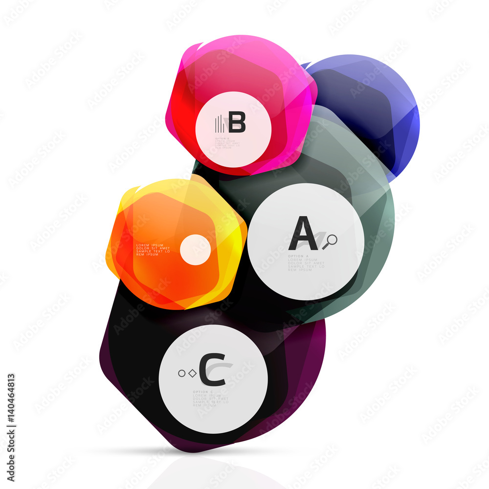 Shiny style modern geometrical hexagons web boxes Shiny style modern geometrical hexagons web boxes