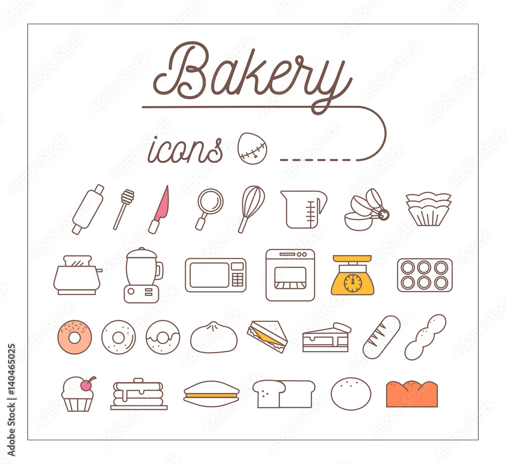 Bakery Icons Design Set.Vector Illustration