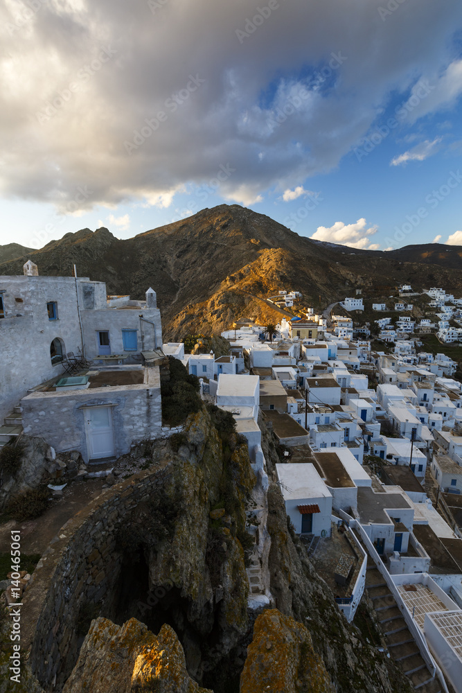 View of Chora village on Serifos island in Greece. 