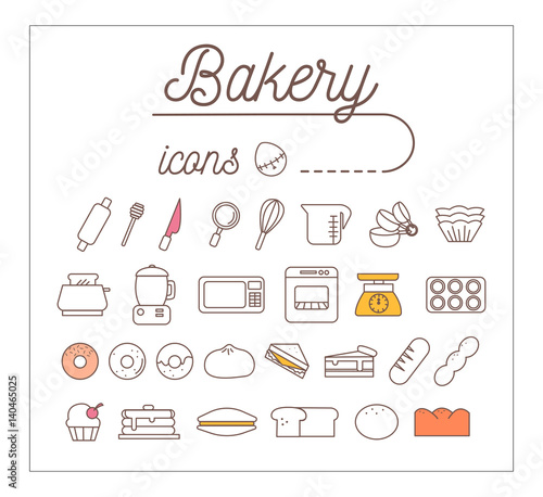 Bakery Icons Design Set.Vector Illustration