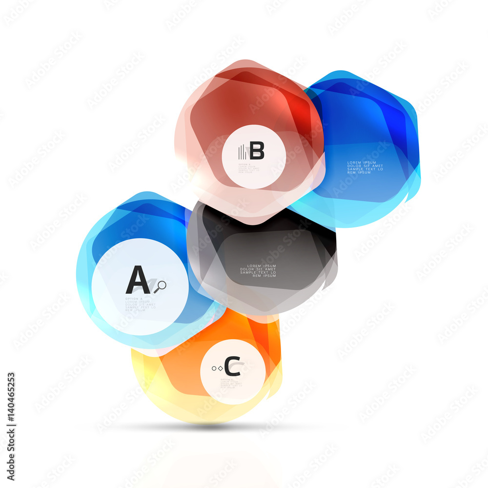 Shiny style modern geometrical hexagons web boxes Shiny style modern geometrical hexagons web boxes