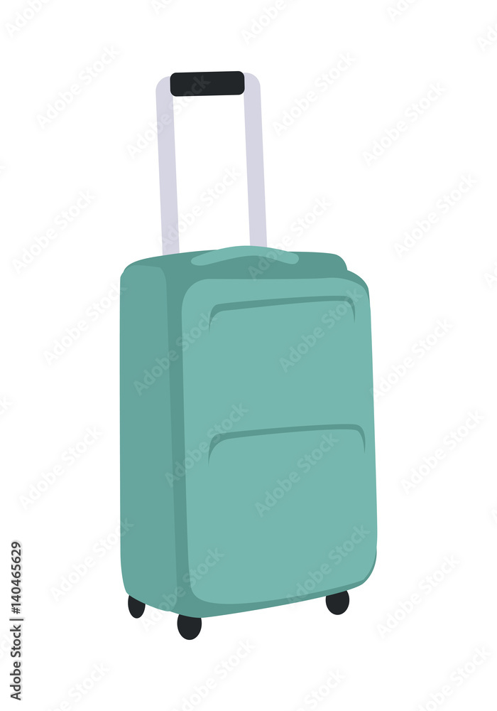 Gray Suitcase Isolated on White. Summer Vacation Gray Suitcase Isolated on White. Summer Vacation