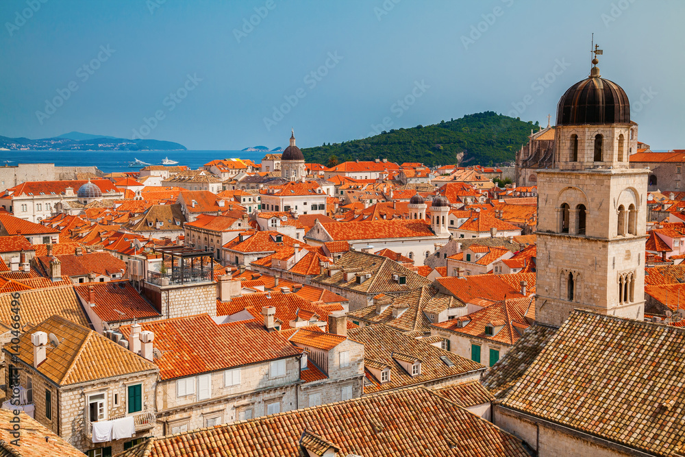 view of Dubrovnik Old town from its City Walls