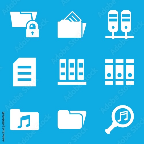 Set of 9 folder filled icons