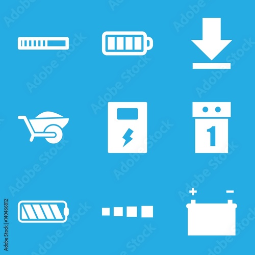 Set of 9 load filled icons