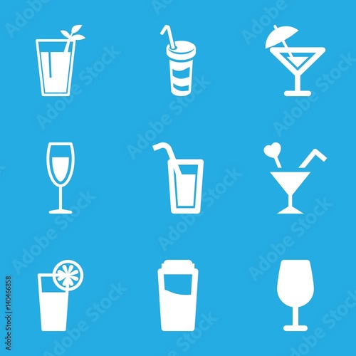 Set of 9 martini filled icons