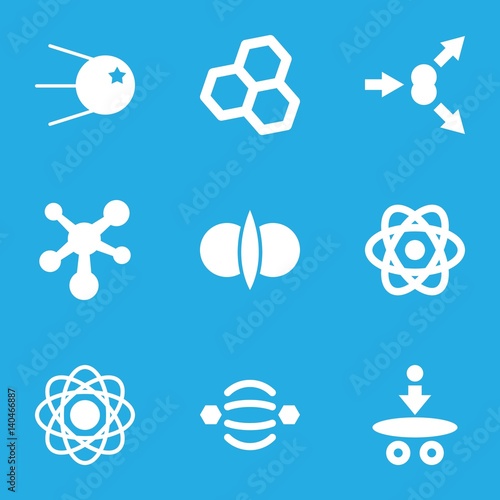Set of 9 atom filled icons