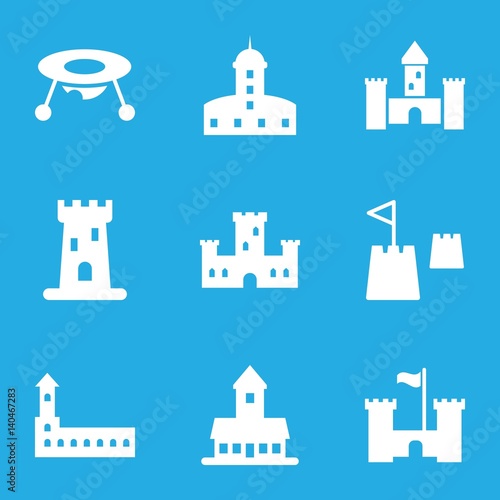 Set of 9 castle filled icons
