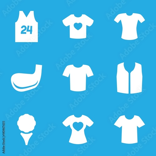 Set of 9 tee filled icons