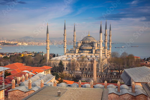 Istanbul. Image of the Blue Mosque in Istanbul, Turkey during spring day.