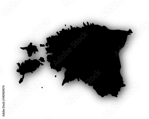 Karte von Estland mit Schatten